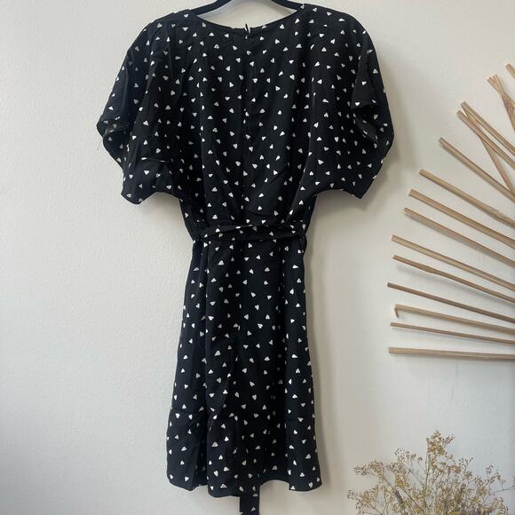 NASTY GAL Dress Satin Heart Deep V Wrap Design Side Slits Size 4 - Picture 7 of 8